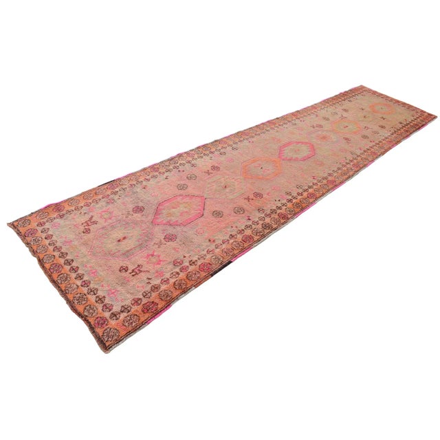 1900 - 1909 Antique Kurdish Runner Herki Rug. Hand-Knotted 100+ Years Old Tribal Runner - 3′3″ × 11′11″ For Sale - Image 5 of 12