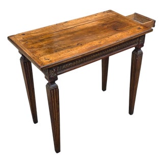 18th Century French Louis XVI Provincial Carved Walnut Petite Writing Table, Circa 1790 For Sale