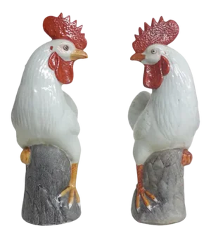 Vintage Chinese Decorative Roosters, Set of 2