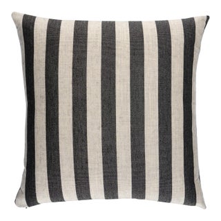 Schumacher Hanson I/O Stripe 20" Pillow In Black For Sale