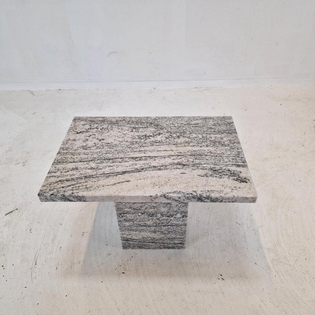 Very nice Italian coffee table handcrafted out of granite, 1980's. It is made of beautiful granite. Please take notice of...