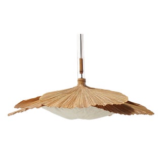 Large Uchiwa Series Hana I Chandelier by Ingo Maurer for Design M, Germany, 1970s For Sale