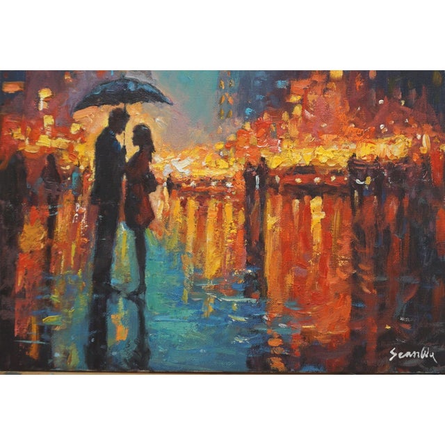 Impressionist Original Oil Painting of Cityscape For Sale - Image 3 of 5