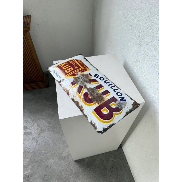 Curved Enamel Plaque from Kubor, 1930s For Sale - Image 13 of 18