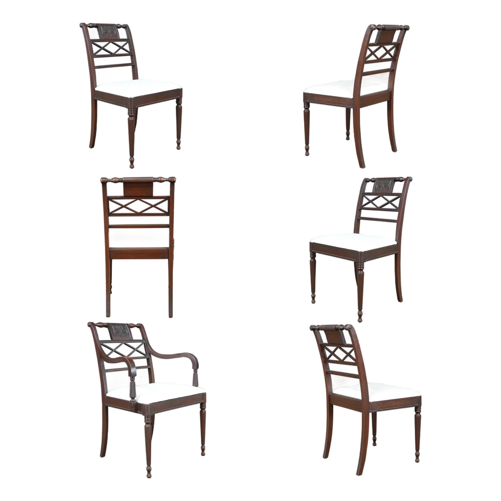 Set of 6 1920s Federal Style Chairs | Chairish