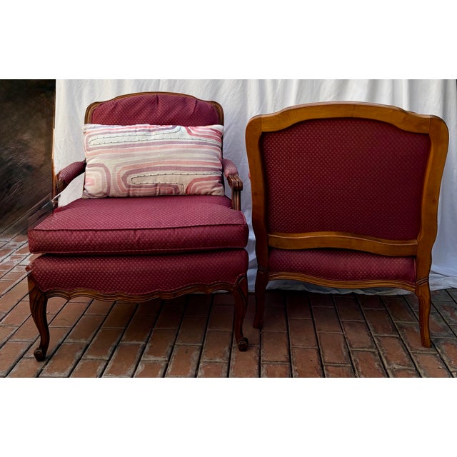 Late 20th Century Sam Moore Louis XV Style Bergere Lounge Chairs, a Pair For Sale - Image 12 of 13