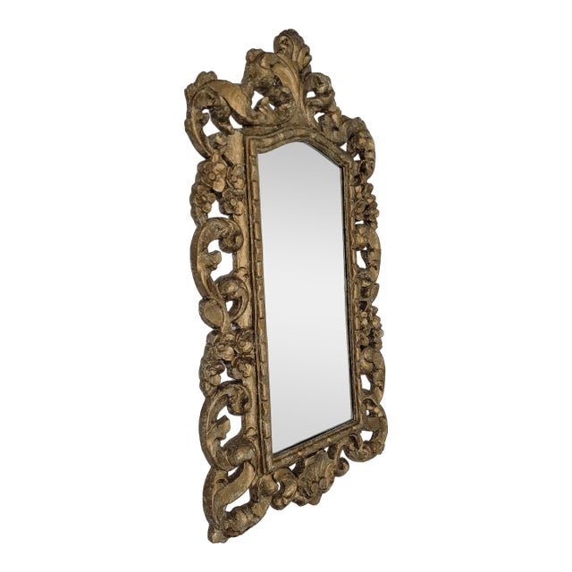 Vintage Mid-Century Ornate Rococo Style Wall Mirror For Sale
