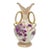 Hand-Painted Floral Porcelain Vase With Gold Handles, 10 Inch For Sale