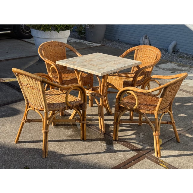 Vintage Wicker Garden Set, 2000s, Set of 5 For Sale - Image 11 of 17