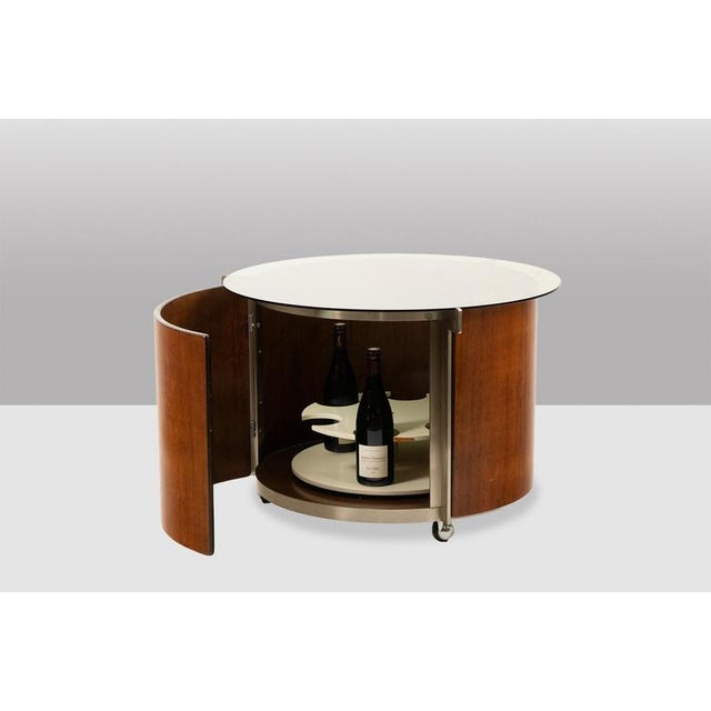 Tecno Round Coffee Table with Built-in Bar by Eugenio Gerli for Tecno, 1960 For Sale - Image 4 of 10