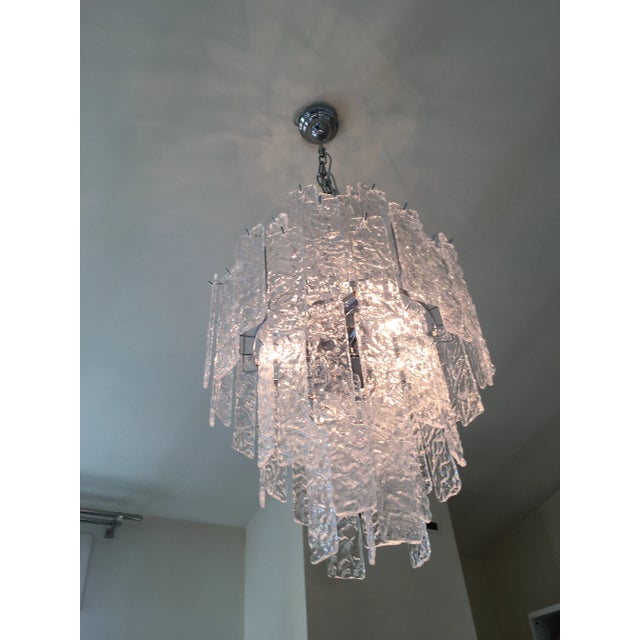 Murano Glass Hammer Transparent Sputnik Chandelier For Sale - Image 12 of 13