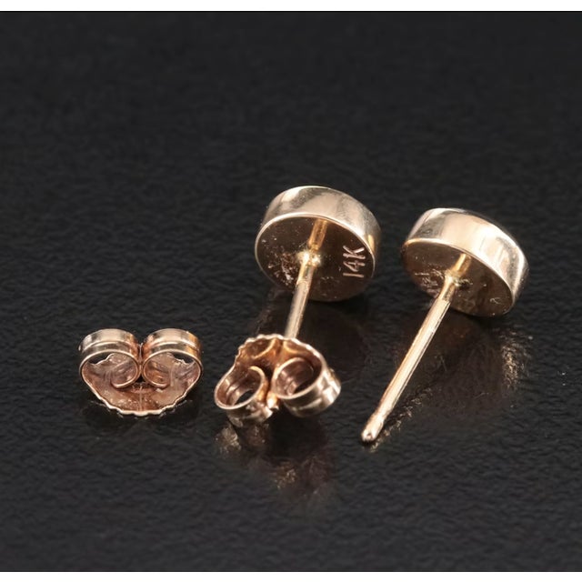 2000 - 2009 Vintage 14k Opal Doublet Stud Earrings, Pair For Sale - Image 5 of 5