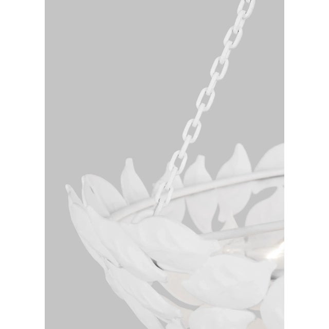 Traditional Alexa Hampton by Visual Comfort Studio Kelan Small Pendant, Textured White For Sale - Image 3 of 5