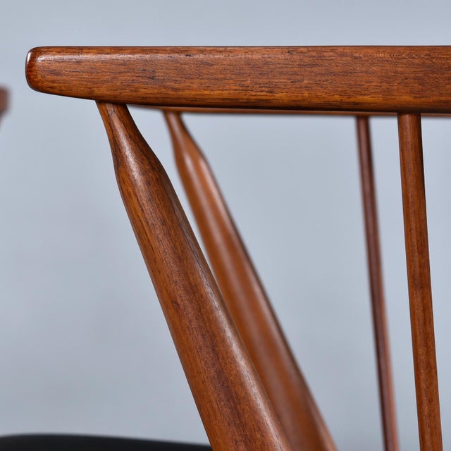10 Spindle Back Ox Bow Solid Teak Danish Dining Chairs No. 8 by Helge Sibast For Sale - Image 12 of 14
