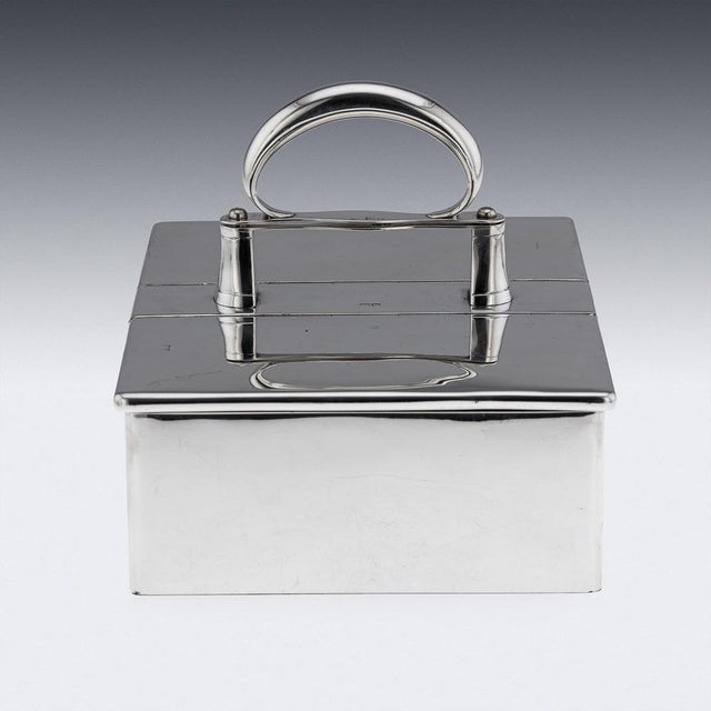 Edwardian Silver Cigar Box, London, 1909 For Sale - Image 14 of 17