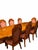 French Provincial Vintage Figured Wood Double-Pedestal Dining Table With Eight Rose Upholstered Cane-Back Chairs — Nine-Piece Set For Sale - Image 3 of 18