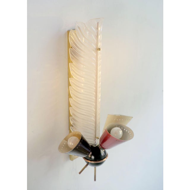 Metal Large Vintage Wall Lights from Kobis and Lorence, 1950s, Set of 2 For Sale - Image 7 of 11