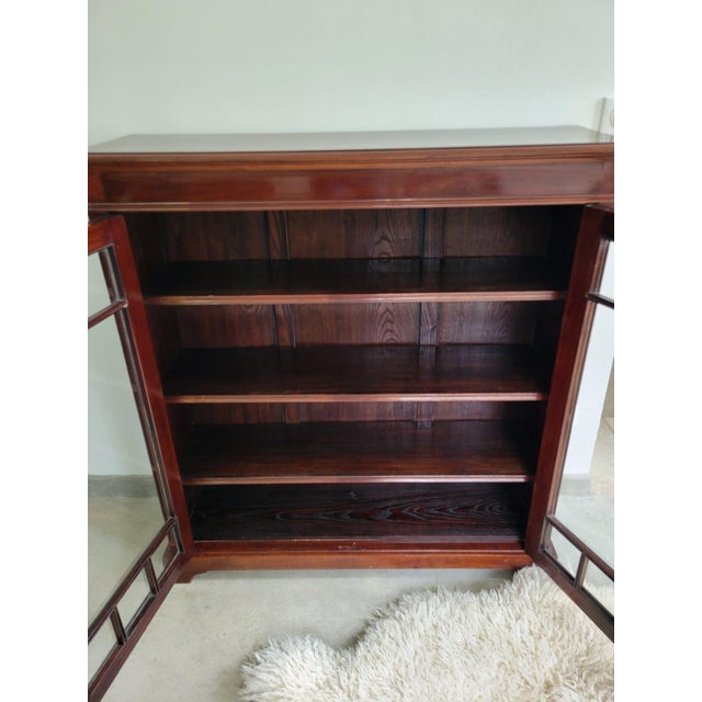 Low English Style Georgian Mahogany Display Bookcase, 1890s For Sale - Image 6 of 14