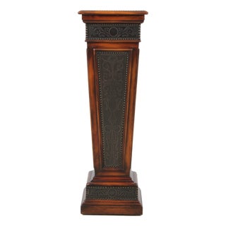Theodore Alexander Metal Clad Display Pedestal Stand For Sale