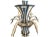 Vintage French Tole Painted Blue/White Chandelier With Candle Lights For Sale - Image 4 of 4