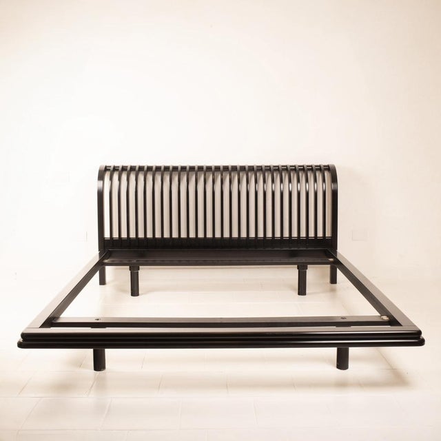 Vintage Bed in Wood and Brass by Pierre Cardin, 1980s For Sale - Image 17 of 17