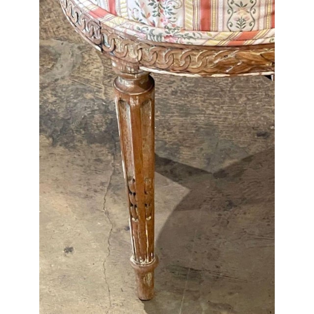 Pair of French Louis XVI Giltwood Side Chairs For Sale - Image 4 of 9