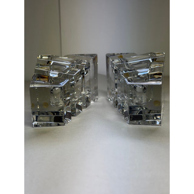 Vintage Miller Rogaska Crystal Geometric Bookends – Pair For Sale In Orlando - Image 6 of 9