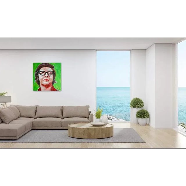 Modern Narratives Collection — Contemporary Figurative Pop Art Portrait An original 24″×24″ oil on canvas by L Haas from...