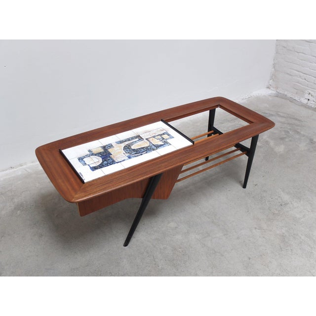 Wood Decorative Coffee Table with Bar by Alfred Hendrickx for Belform, 1950s For Sale - Image 7 of 18