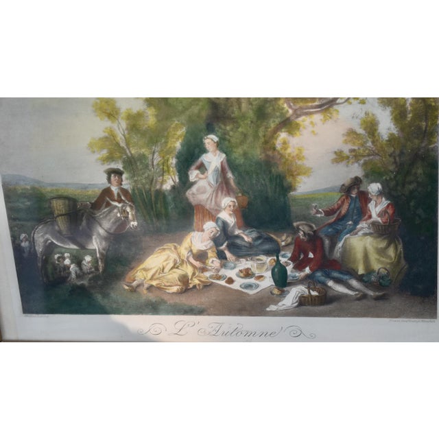 Antique Lithograph Walnut Ebonized Victorian Style Frame Rococo Style Print For Sale - Image 14 of 16