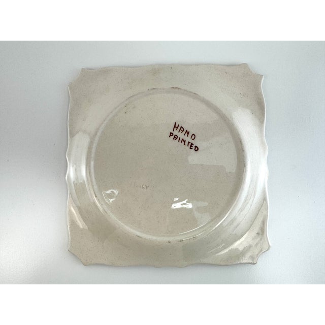 Ceramic Vintage Italian Hand Painted Floral Dessert Plates With Scalloped Edges - Set of 6 For Sale - Image 7 of 8