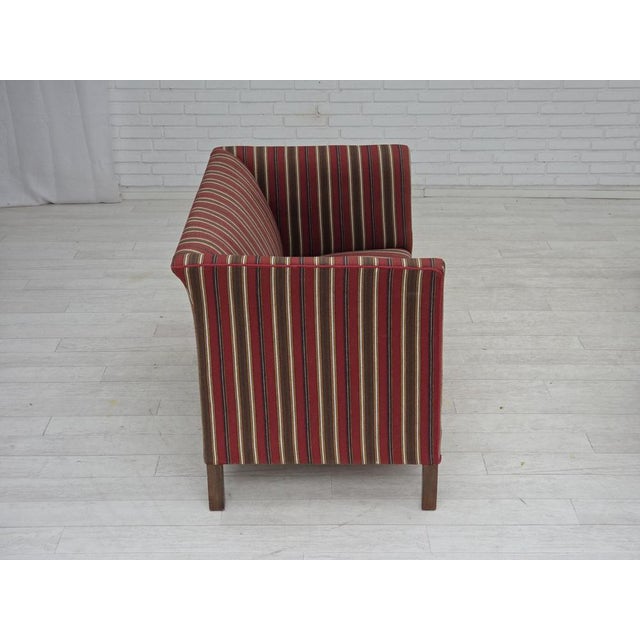 Danish 2-Seater Sofa in Red Striped Wool, 1960s For Sale - Image 9 of 18