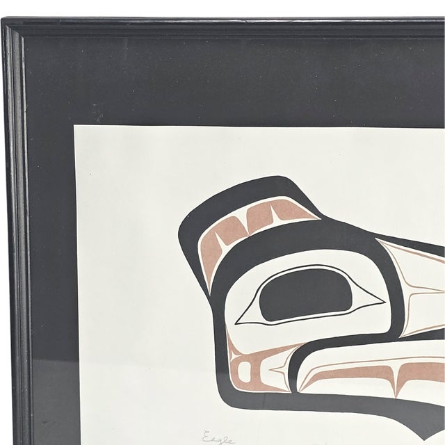 Bert Ryan “Eagle” Framed Limited Edition Silkscreen, Inuit-Inspired Native American Art, Signed 44/500 For Sale - Image 11 of 12