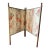 Antique Victorian Two-Panel Floral Fabric Folding Floor Screen With Finials For Sale