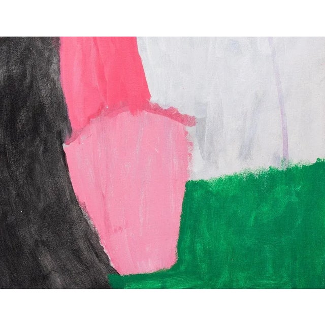 Domenick Capobianco (American, born 1928) colorful abstract oil on canvas, apparently unsigned, "Studio Domenick...