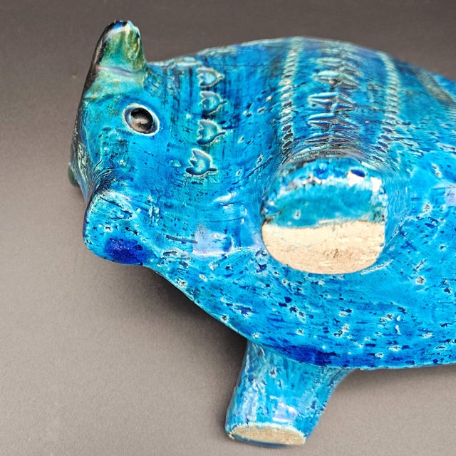 1960s Rimini Blu Ceramic Bull by Aldo Londi for Bitossi, 1960s For Sale - Image 5 of 8
