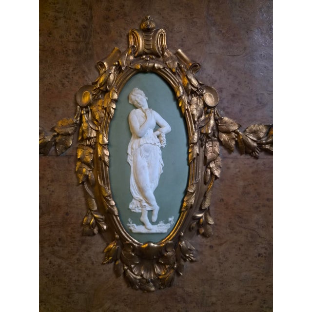 Wood Antique Louis XVI Burr and Elm Cabinet with Marble Top, 1890s For Sale - Image 7 of 18