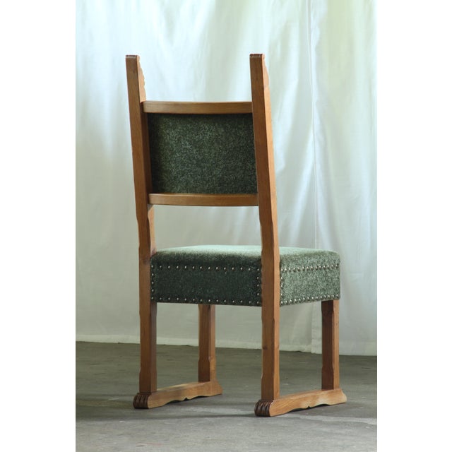 Vintage Danish Oak Throne Dining Chairs, 1954, Set of 4 For Sale - Image 3 of 17