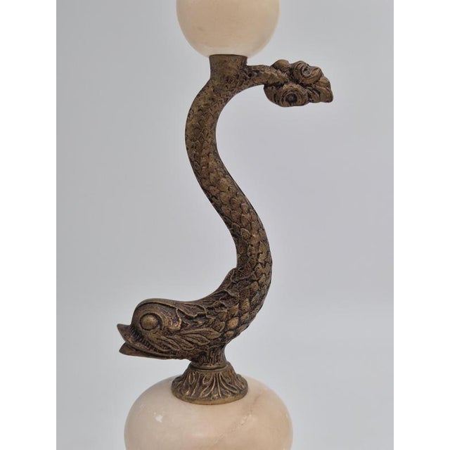 Vintage Sculptural Table Lamp in Alabaster, 1930s For Sale - Image 4 of 15