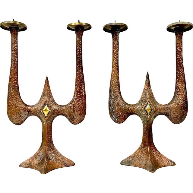Polish Brutalist Candleholders, 1970s, Set of 2 For Sale - Image 15 of 16