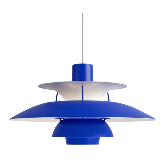 Poul Henningsen Ph 5 Pendant for Louis Poulsen in All Blue For Sale