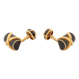 Schlumberger X Tiffany & Co. Gold Enamel Cufflinks For Sale