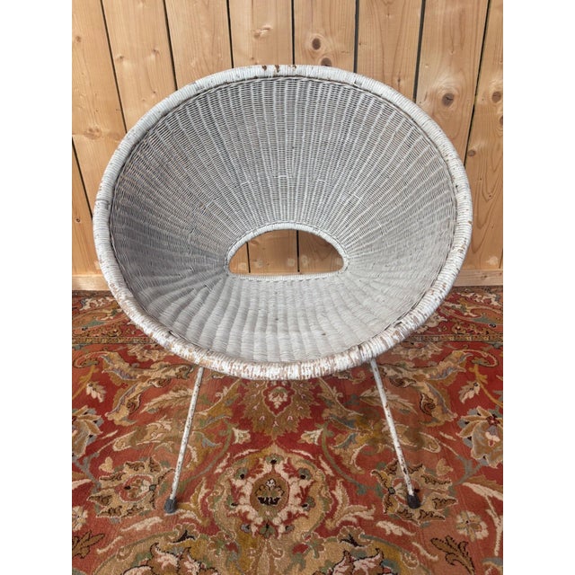 Wicker Shell Chair, 1960s For Sale - Image 9 of 9