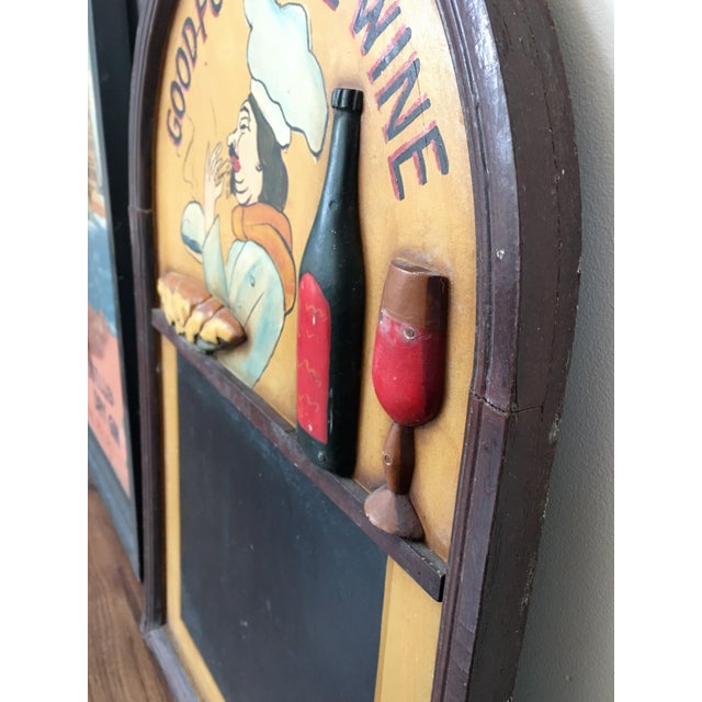 Vintage Oak Hotel Black Board or Menu Board with Relief OF THE PERIOD Mid-Century Modern PLACE OF ORIGIN England DATE OF...