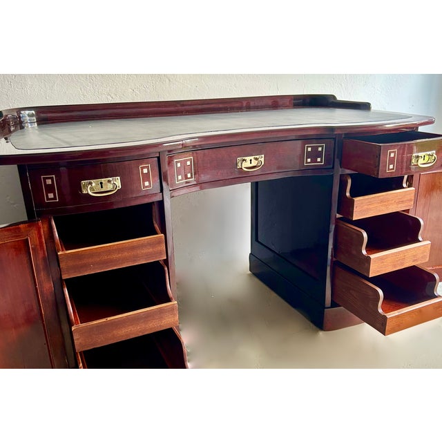 Art Nouveau Desk with Elaborate Inlays For Sale - Image 4 of 9