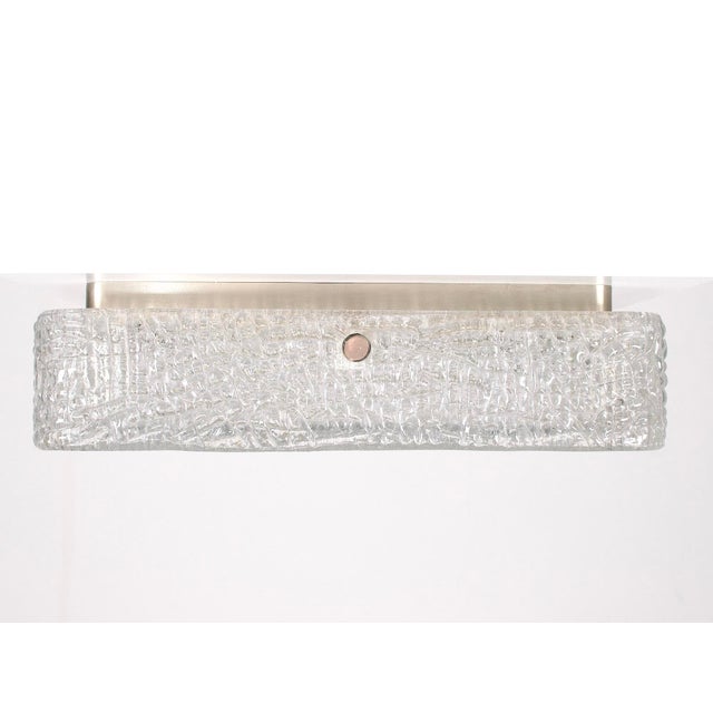 Mid-Century Modern Square Ceiling Light in Textured Glass, 1970s For Sale - Image 3 of 6