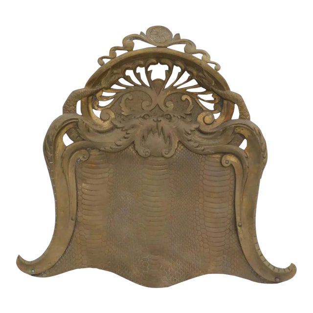 Antique English Brass Crumb Tray For Sale