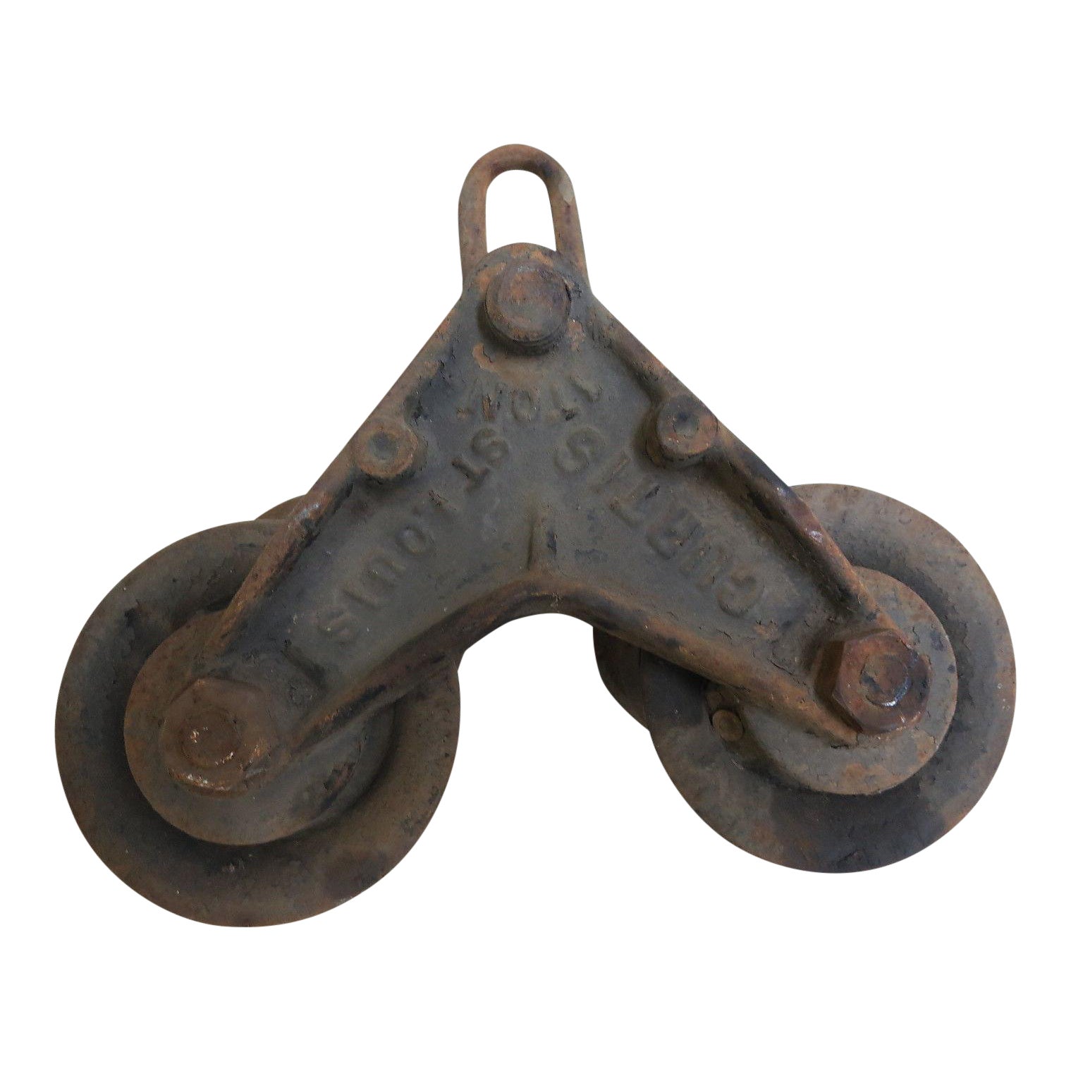 Antique Curtis Cast Iron Hay Trolley Barn Pulley Chairish