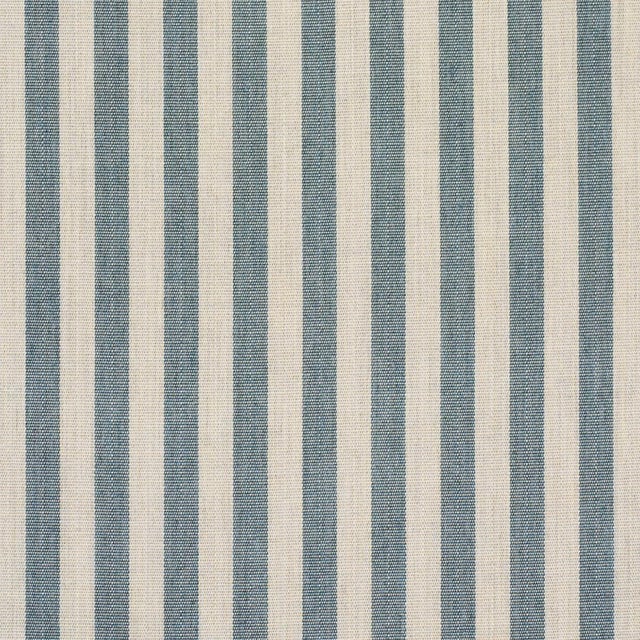 Schumacher SAMPLE - Schumacher Hanson Indoor/Outdoor Stripe Narrow Fabric In Teal For Sale - Image 4 of 4