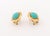 Late 20th Century Vintage Modernist 14k Yellow Gold and Turquoise Diamond Earrings For Sale - Image 5 of 9